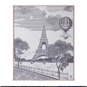 RARE PARIS YVES DELORME BASTILLE COTTON TEA TOWEL 23 X 28"--BRAND NEW